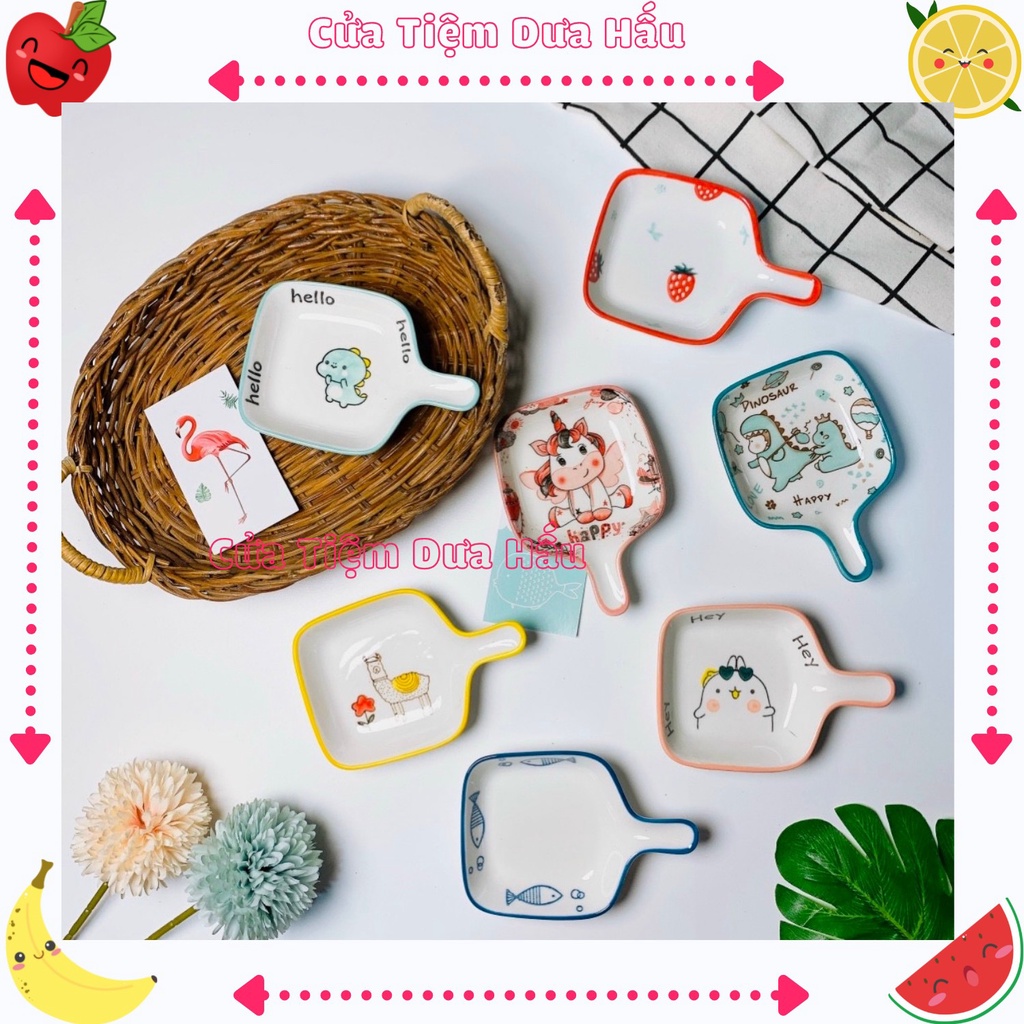 Bộ chén bát đĩa ăn dặm mini kiểu Nhật size 50ml, bát sứ mini cho bé ăn dặm hình thú, hình hoa xinh xắn beosmart