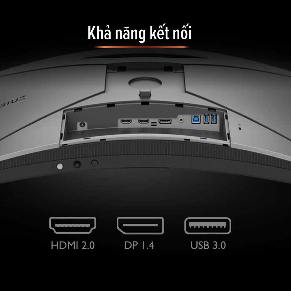 Màn hình cong BenQ MOBIUZ EX2710R 27 &quot;2K QHD 1ms 165Hz HDRi 1000R FreeSync chân đế điều chỉnh độ cao loa tích hợp