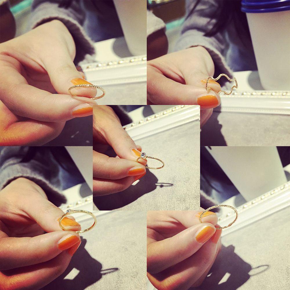 Bộ 5 Son Môi Màu Sáng Phong Cách Sang Trọng Dễ Thương|Bộ Nhẫn Đeo Đốt Ngón Tay Kiểu Dáng Đơn Giản|Nhẫn Mỏng Mạ Vàng