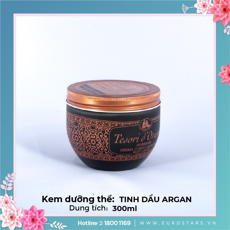 Kem dưỡng thể, dưỡng da ❤️CHINH HÃNG❤️ Tesori d'Oriente Hammam Tinh Dầu Argan 300g - Nhập khẩu Italy