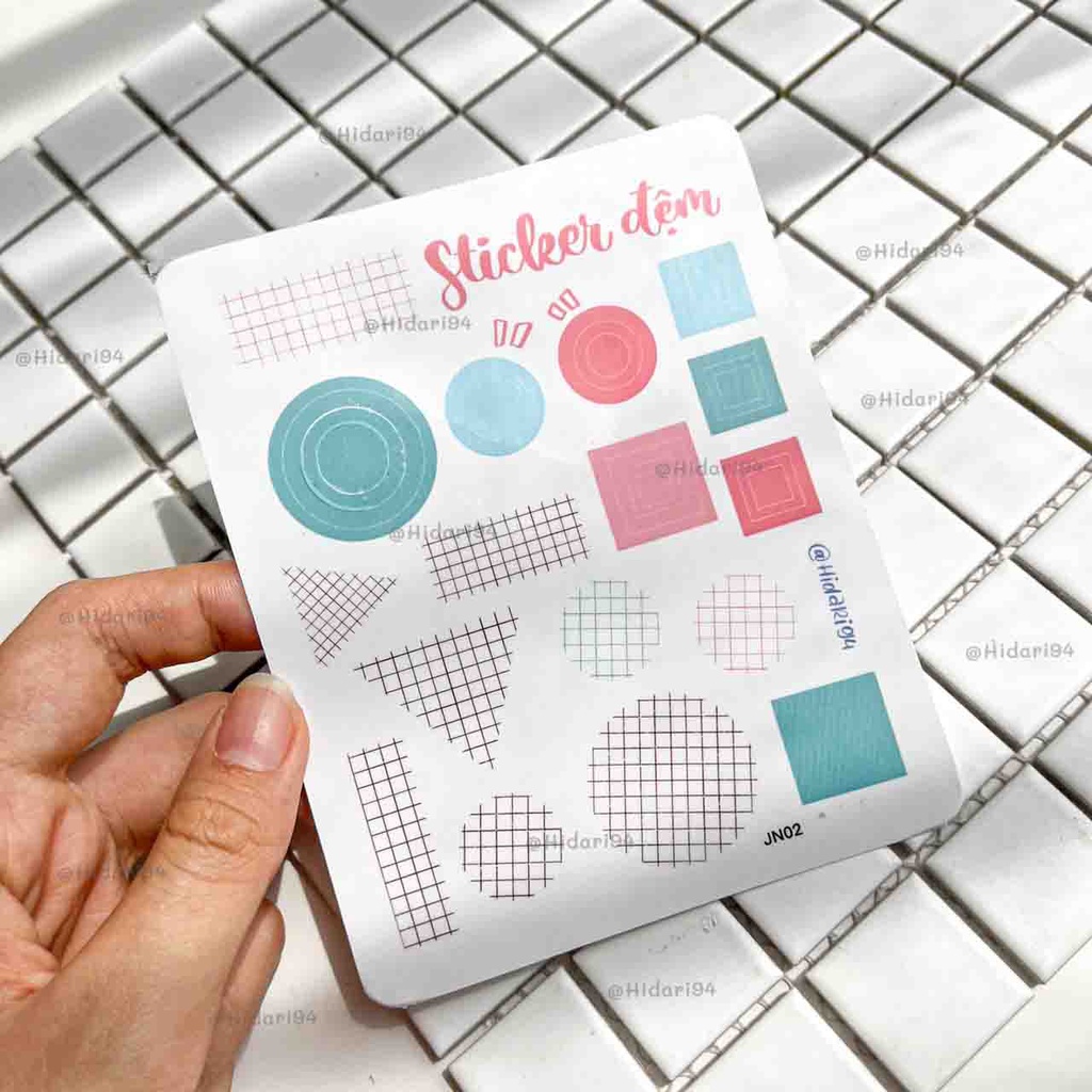 Sticker Đệm Ring Tròn / Vuông / Caro Hình Học | Hidari