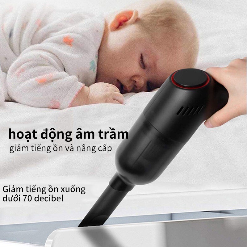 Máy hút bụi cầm tay mini không dây LT-101C cao cấp , hút bụi ô tô giường nệm , Robot hút bụi nhà cửa công suất 10000PA