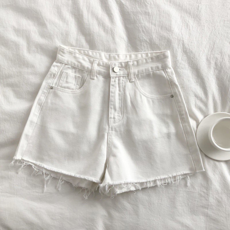 Quần short jeans lưng cao đơn giản thời trang màu hè cho nữ
