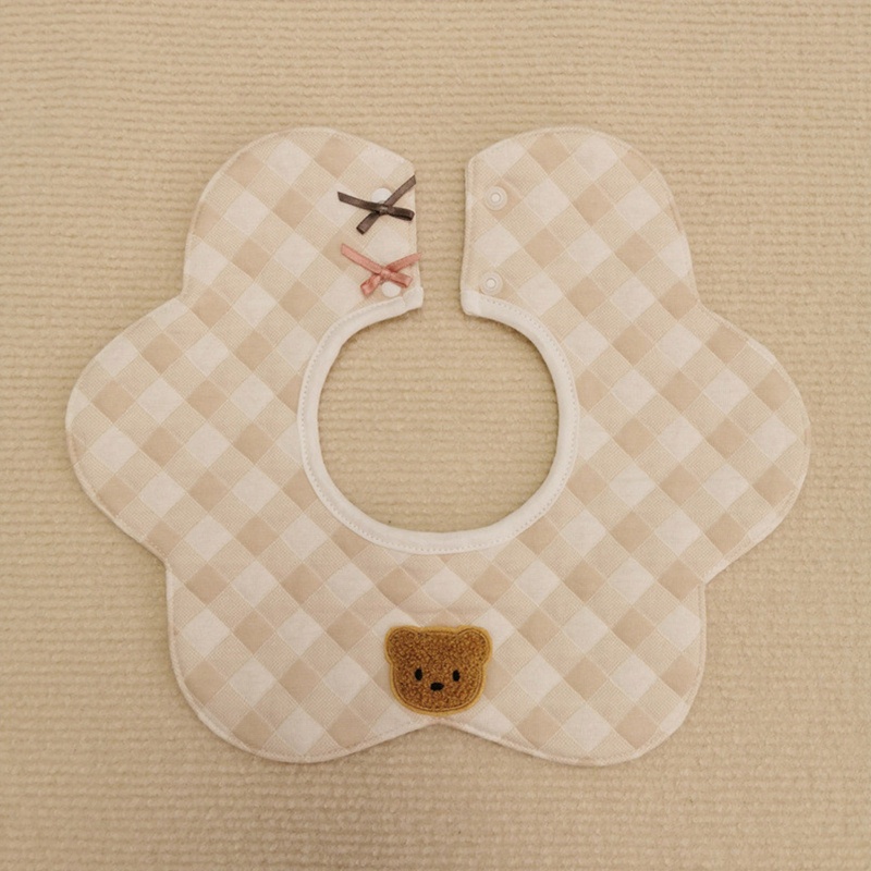 Yếm Ăn Cotton Mềm Mại Xoay 360 Độ In Họa Tiết Hoa Hoạt Hình Xinh Xắn Dành Cho Bé