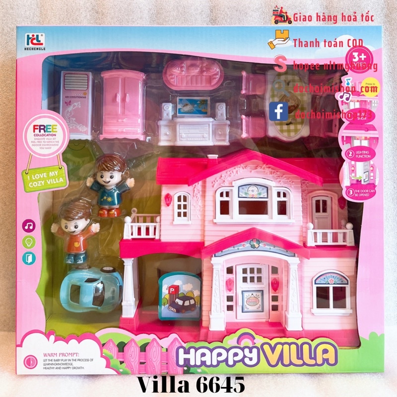 Mô Hình Ngôi Nhà Happy Villa 6645 ( cao 20x dài 23x rộng 5 cm)