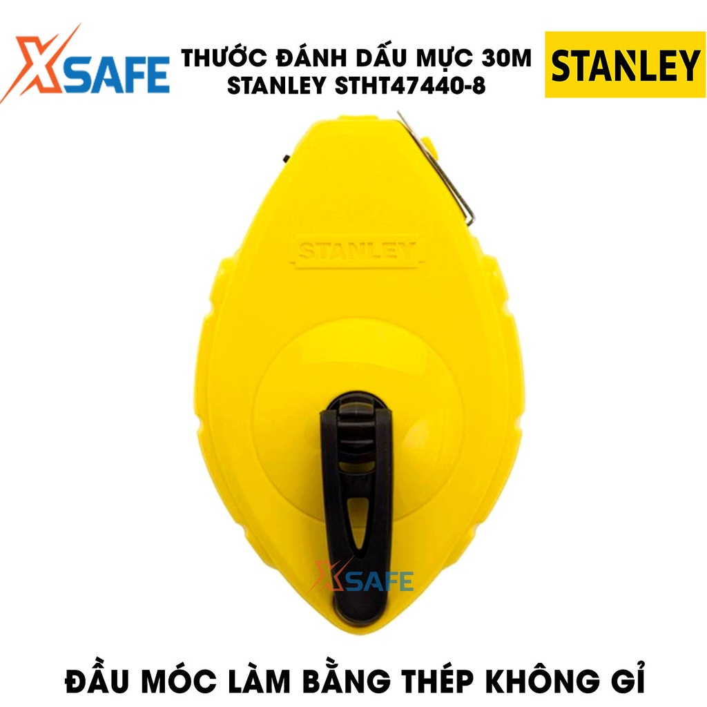 Thước đánh dấu vạch mực STANLEY vỏ nhựa ABS Dụng cụ đánh dấu Stanley có đầu móc làm bằng thép không gỉ, thiết kể nhỏ gọn