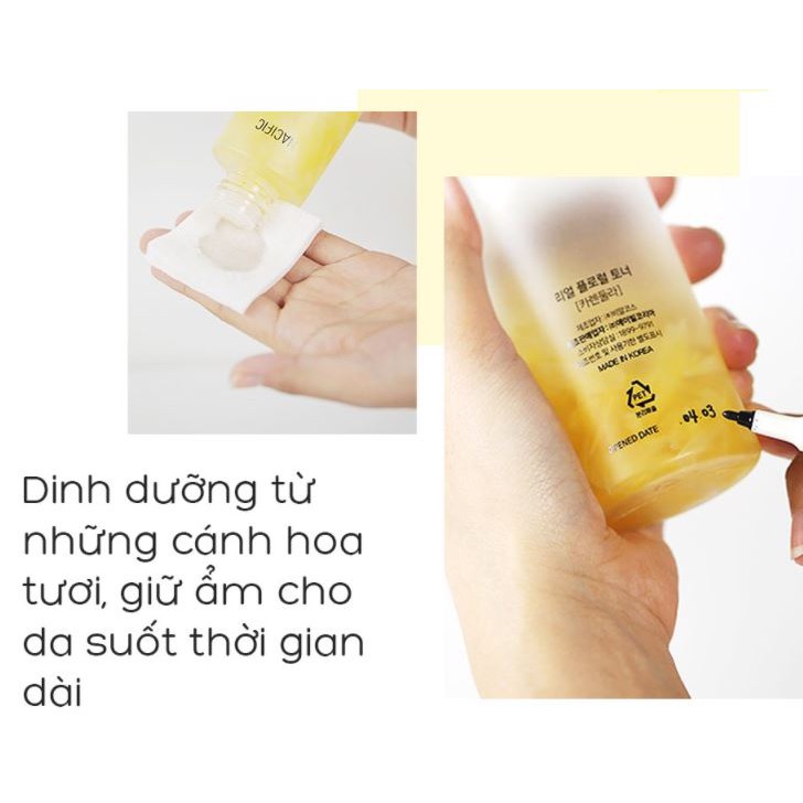 Nước Hoa Hồng Làm Dịu Da Chiết Xuất Hoa Cúc NACIFIC Real Floral Toner Calendula 180ml