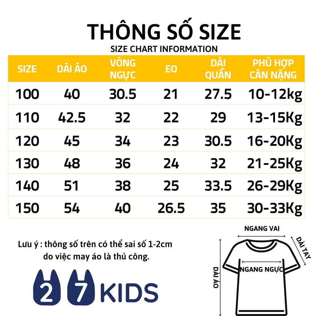 Bộ quần áo thun ngắn tay cho bé trai 27kids forest kingdom đồ nam cho trẻ - ảnh sản phẩm 8