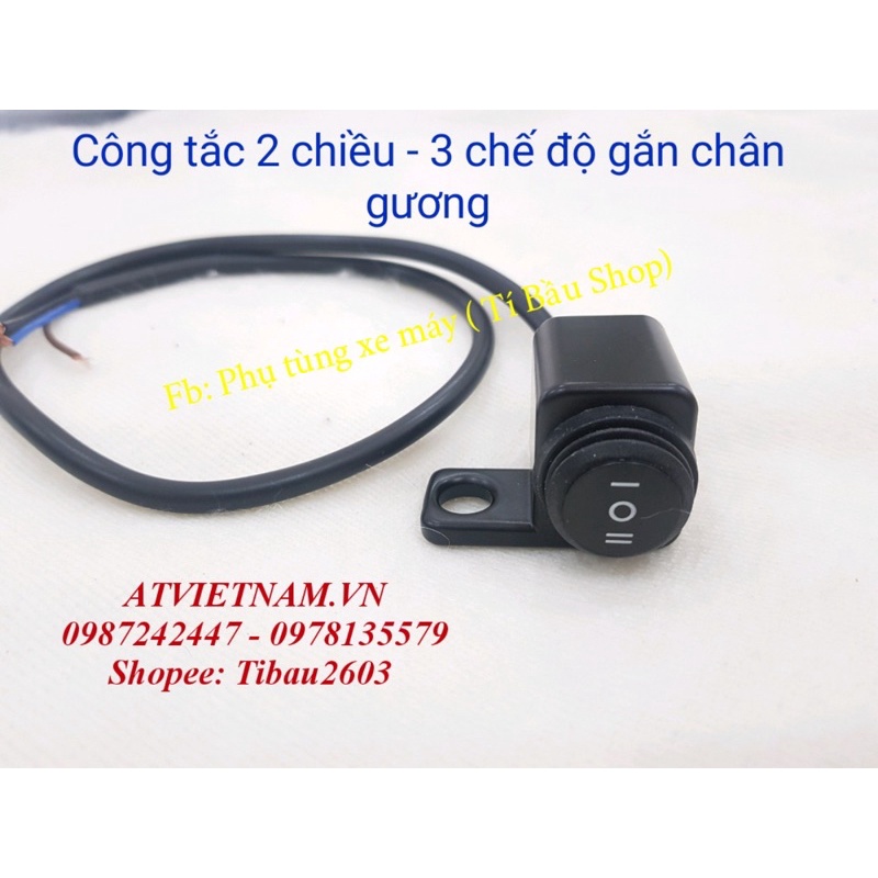 Công tắc 2 chiều - 3 chế độ gắn chân gương ( 1 cái)
