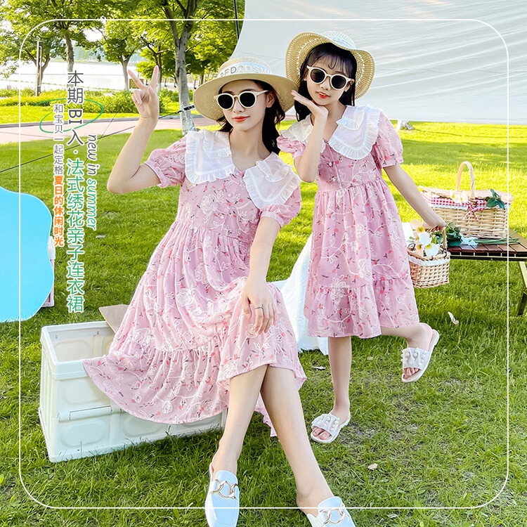 Đầm Công Chúa Mùa Hè Tay Cộc In Họa Tiết Hoa Phong Cách Phương Tây Kiểu Mới Cho Bé Gái 2022