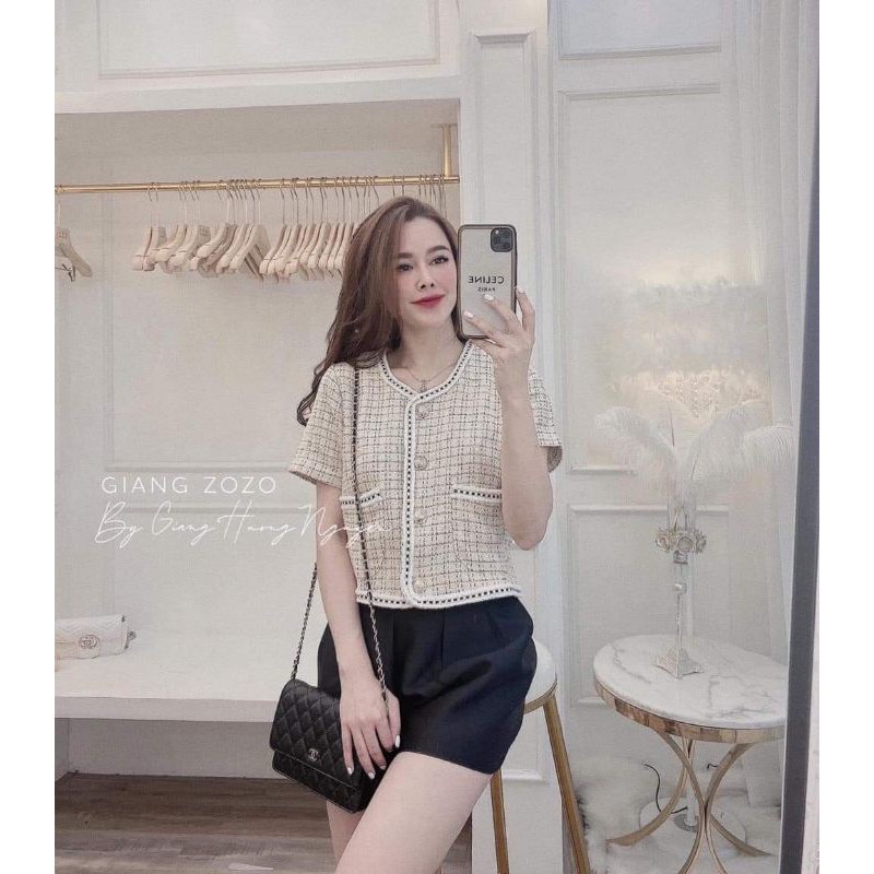 Áo khoác be dạ tweed siêu đẹp mê ly BCi