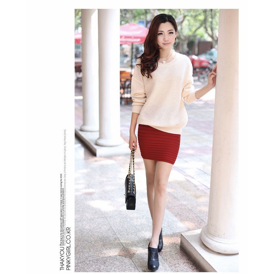 Chân váy bút chì chất len mỏng co dãn 4 chiều rất dễ chịu khi mặc 💖