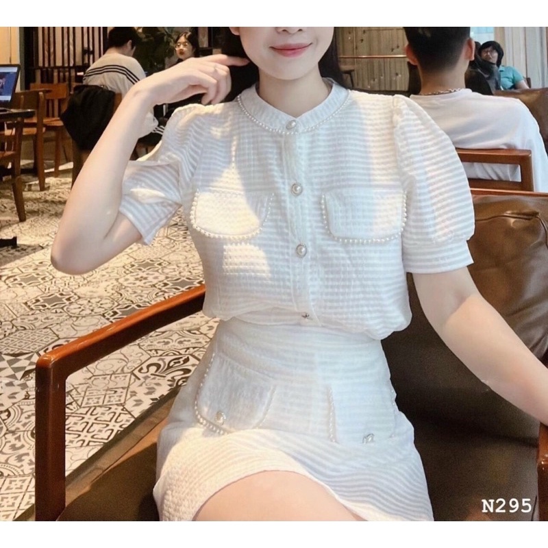 Set áo sơmi và chân váy tiểu thư Mihan