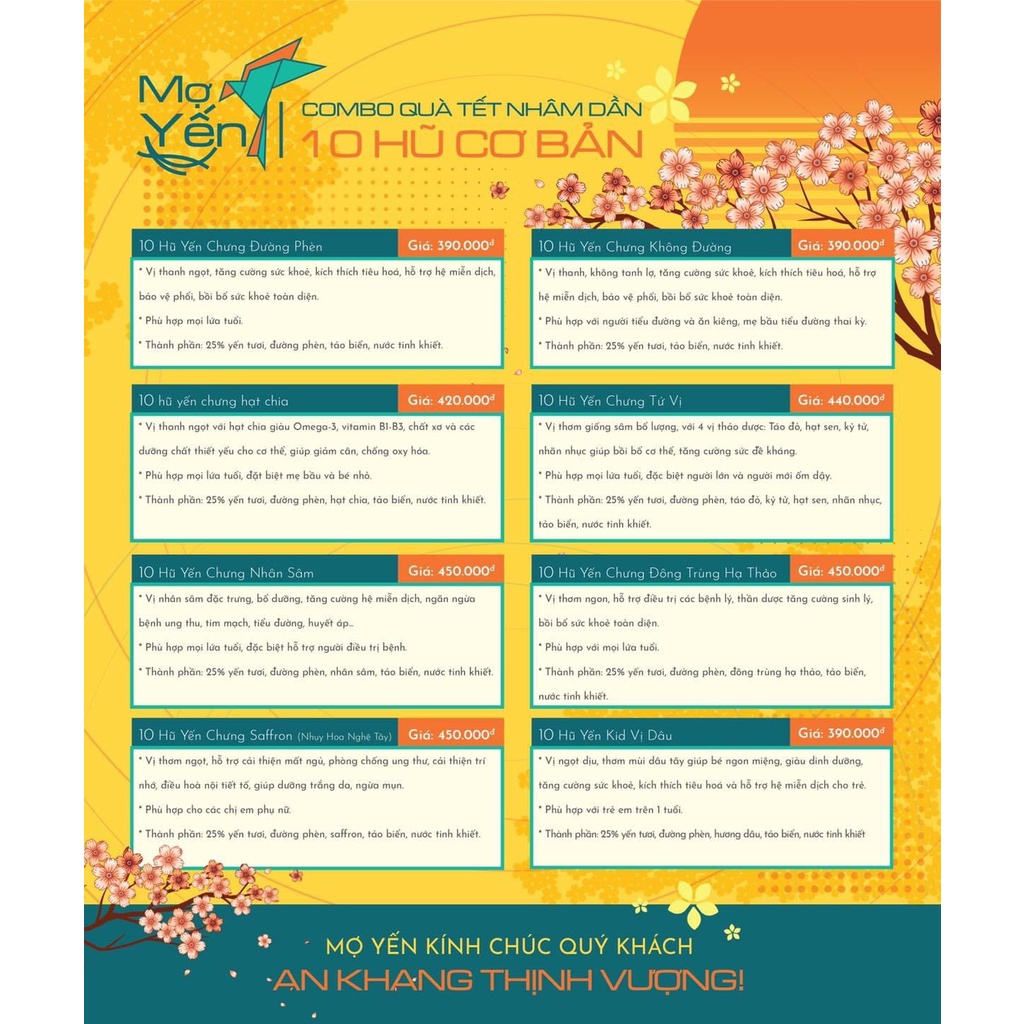 Yến Sào -Yến Chưng Khánh Hòa - combo 6 hủ