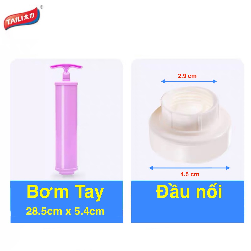 Combo Túi hút chân không TAILI không cần dùng bơm hút chỉ dùng tay ép bảo quản chăn ga gối, quần áo tiện lợi