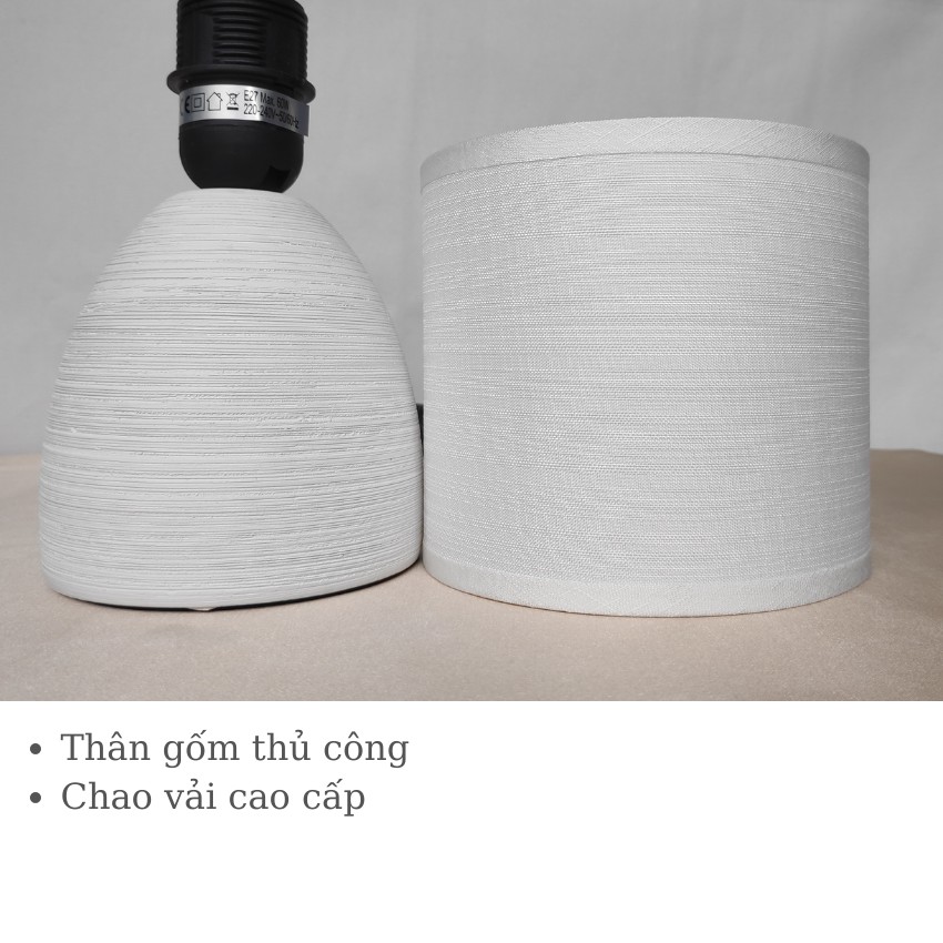 COMBO 2 Đèn Ngủ Để Bàn Thân Gốm Sứ, Dimmer Điều Chỉnh Tăng Giảm Sáng, Bóng Led, Decor, Mã S2 - Shop HUTA Light For Life