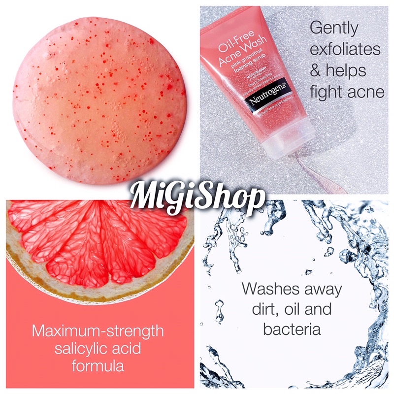 Sữa Rửa Mặt Có Hạt Neutrogen Pink Grapefruit Foaming Scrub