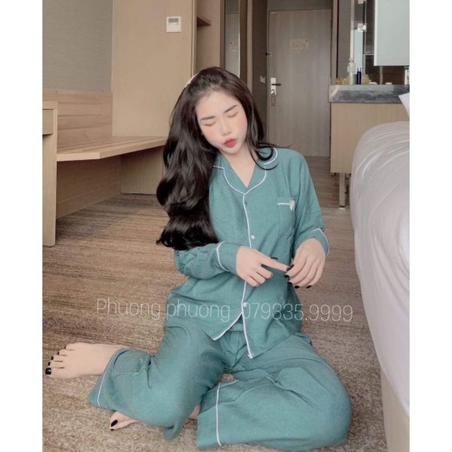 Bộ pyjama nhung tăm siêu xinh kèm ảnh thật