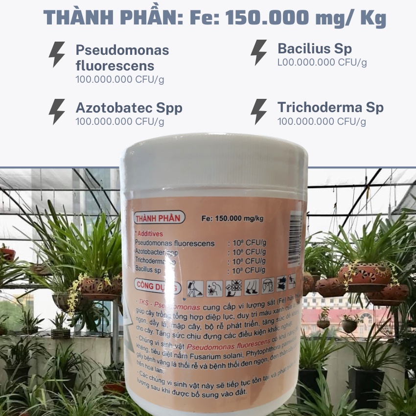 PSEUOMONAS - Chế Phẩm Trừ Nấm Bệnh Hoa Lan - Lon 1kg