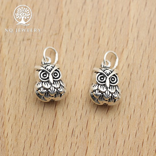 Charm bạc mặt cú cá tính treo - NQ Jewelry