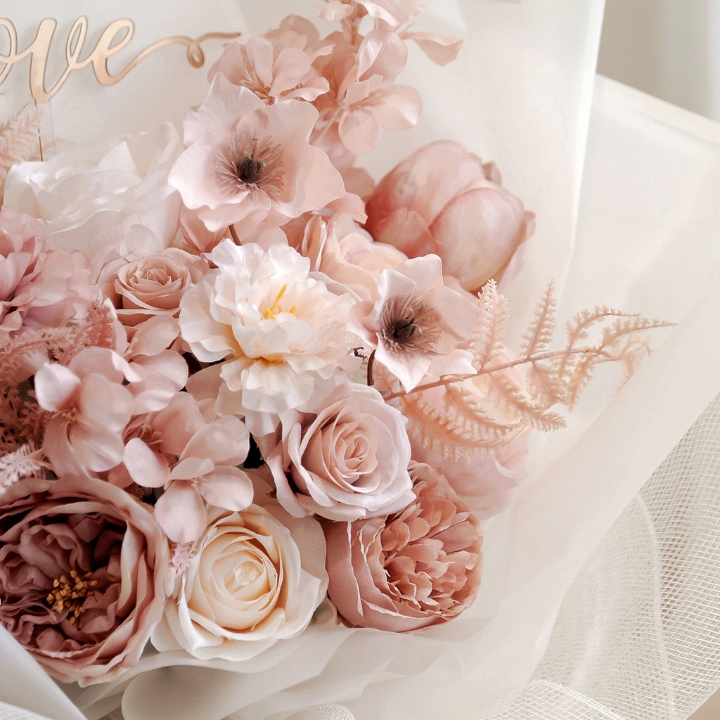 Bó hoa - Bó hoa lụa màu pastel phong cách Hàn Quốc thương hiệu BÔNG BY CATT 🎀 Nội thành đặt Nowship nhận hàng sau 1-2h 🎀