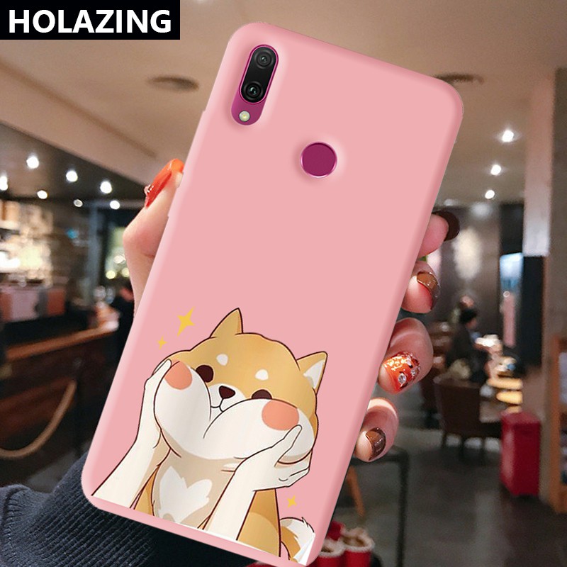 Huawei Y8P Y7 Y6 Pro 2019| Y5 | Y9 Prime 2019 Mate 30 40 Pro 20 Y9S Candy Color Phone Cases vỏ điện thoại Cute Shiba Inu Soft Silicone Cover