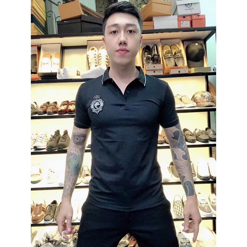 Áo phông nam cổ bẻ cộc tay LOGO nhện đen, hàng có BIGSIZE | BigBuy360 - bigbuy360.vn