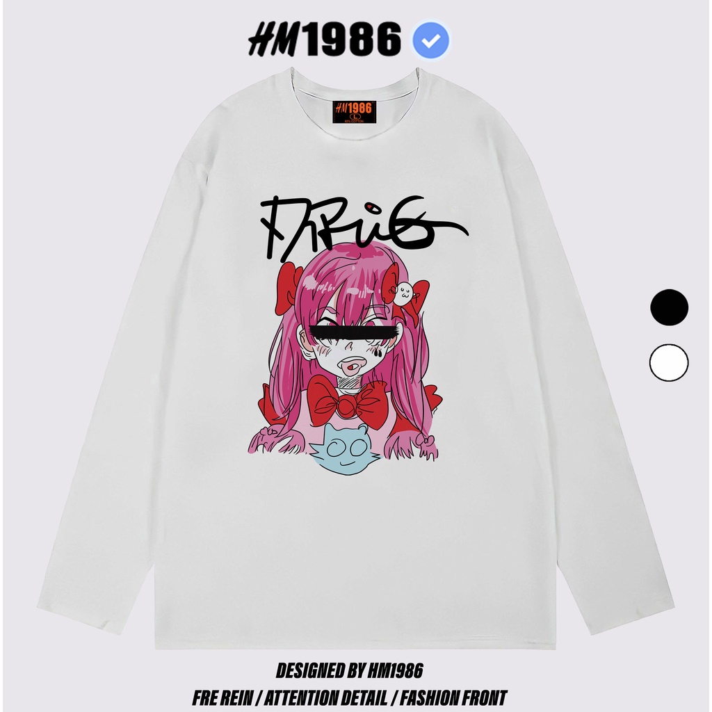 Áo thun tay dài Wind phông nam nữ form rộng unisex oversize ulzzang Áo thun dài tay 3041