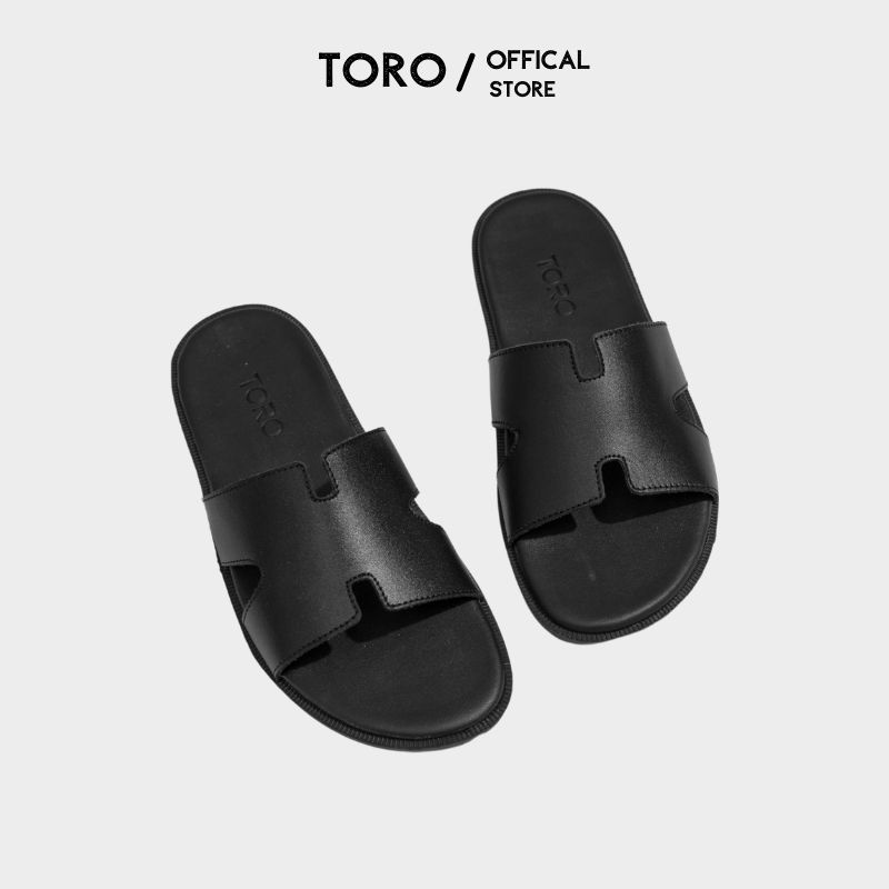 Dép nam thời trang quai ngang chữ H cao cấp da bò Toro cực sành điệu,trẻ trung,dễ dàng phối đồ A06