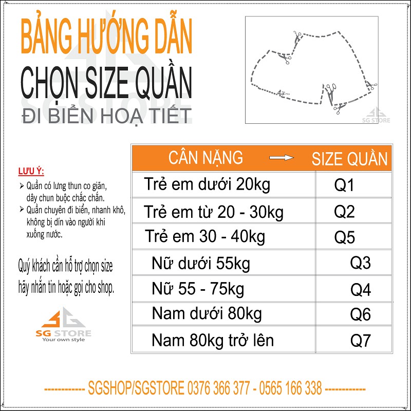 Quần đôi đi biển nam nữ gia đình hội nhóm trẻ em team building nổi bật nhanh khô mẫu vẩy sơn QDB01 | SG