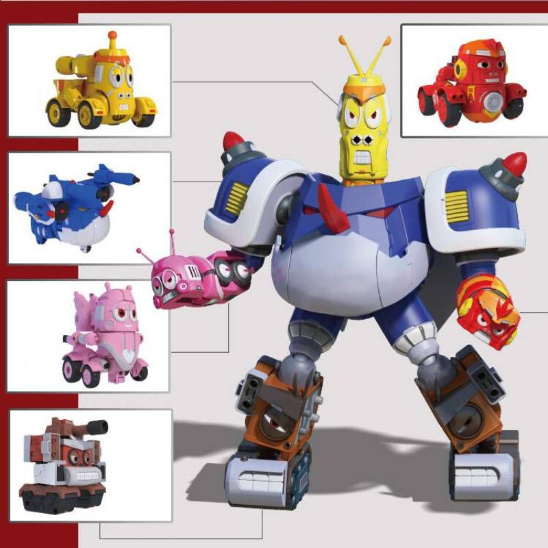 set Larva Toy Robot Creative Fun Assembly Transformation Toy Cute Anime Mecha Action Figure Model Birthday Gift for Kid