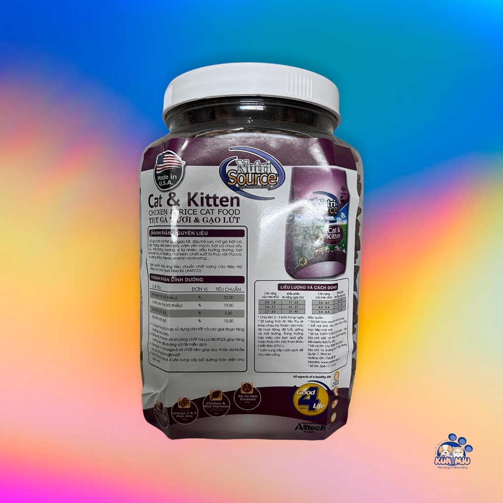 Thức ăn dành cho mèo Nutri Source-hộp 1kg