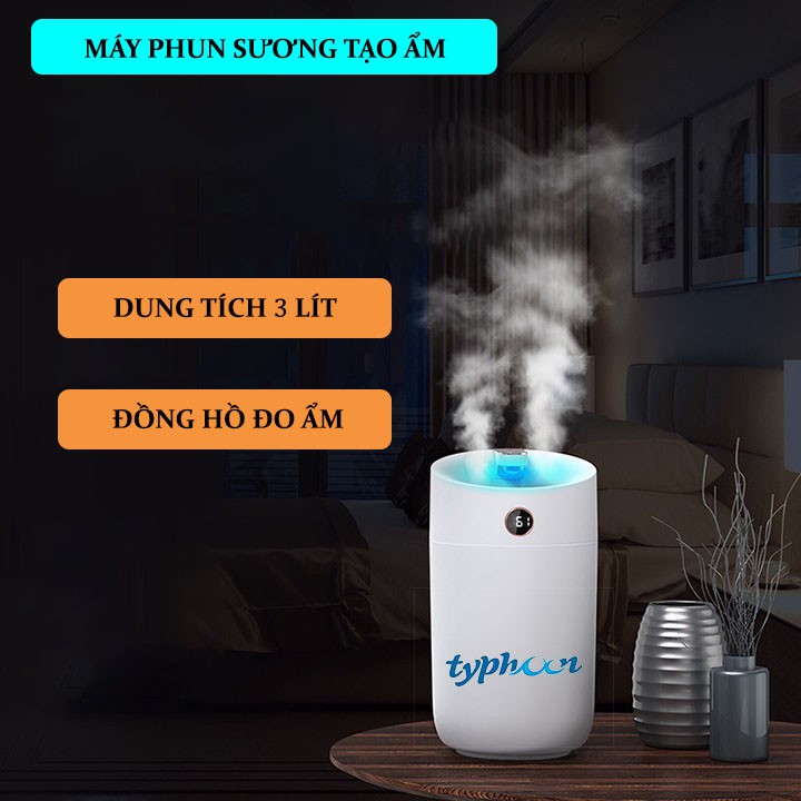 Máy Phun Sương Tạo Ẩm, Máy Xông Tinh Dầu Dung Tích 3 Lít DX3K