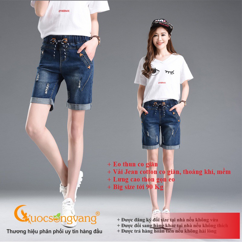 Quần nữ quần short jean nữ lưng thun co giãn GLQ034 Cuocsongvang