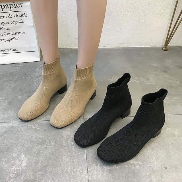 Boots len cổ ngắn nữ