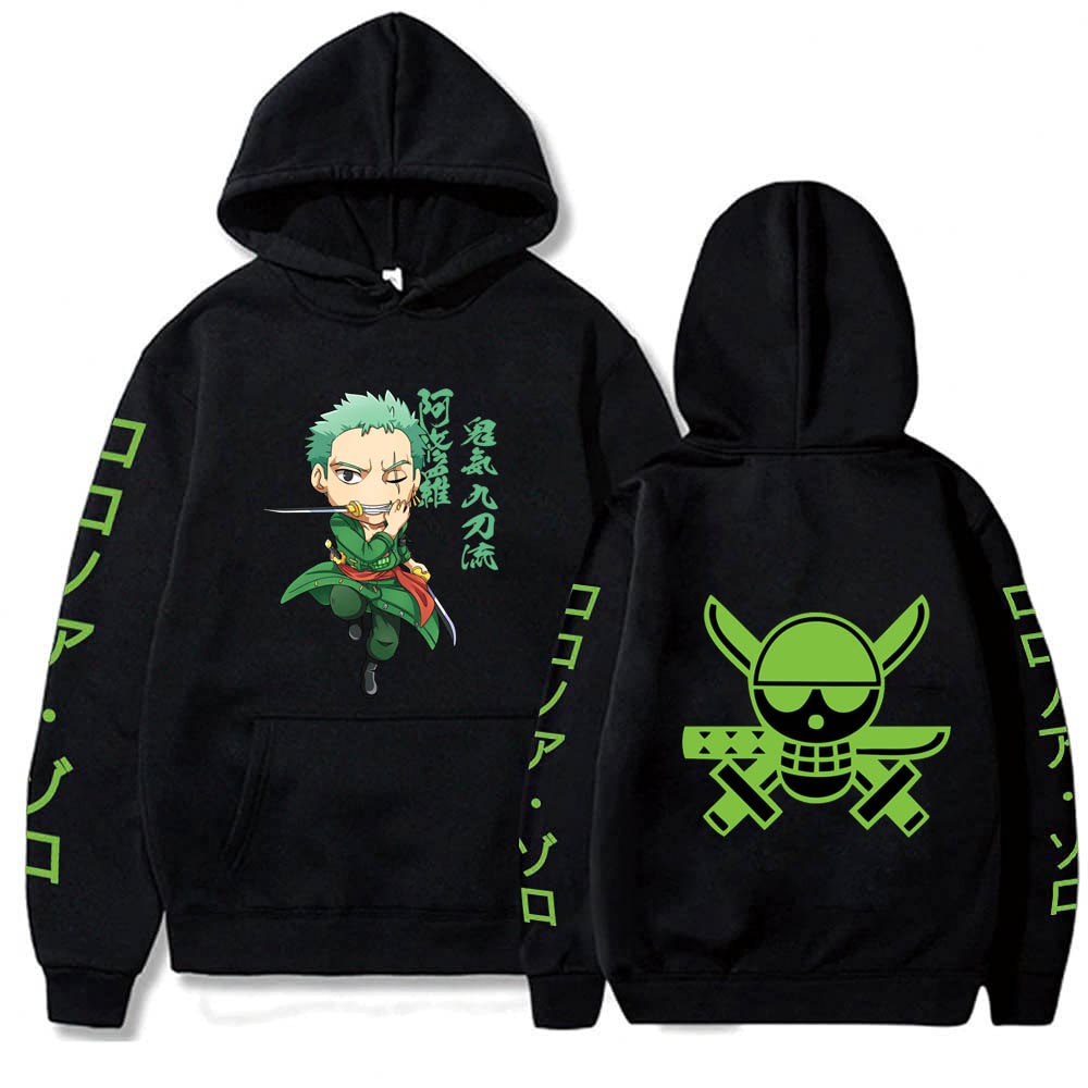 Áo hoodie Anime One Piece Roronoa Zoro chibi đẹp siêu ngầu giá rẻ giá tận xưởng