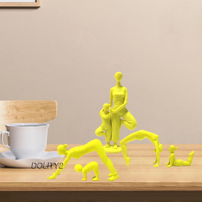 5Pcs Resin Yoga Figurine Sculpture Statue Bedroom Desktop Cabinet Decoration