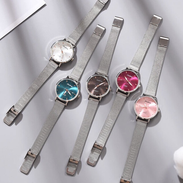 Đồng Hồ Nữ Chính Hãng DICAIHONG TD4 Dây Thép Lưới Thiết Kế Hình Bông Hoa Sang Trọng