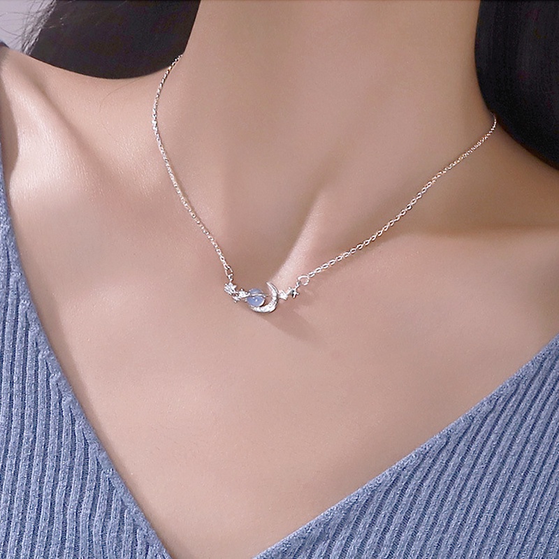 Dây chuyền thời trang kiểu mặt trăng và ngôi sao giản đơn sang trọng dành cho nữ