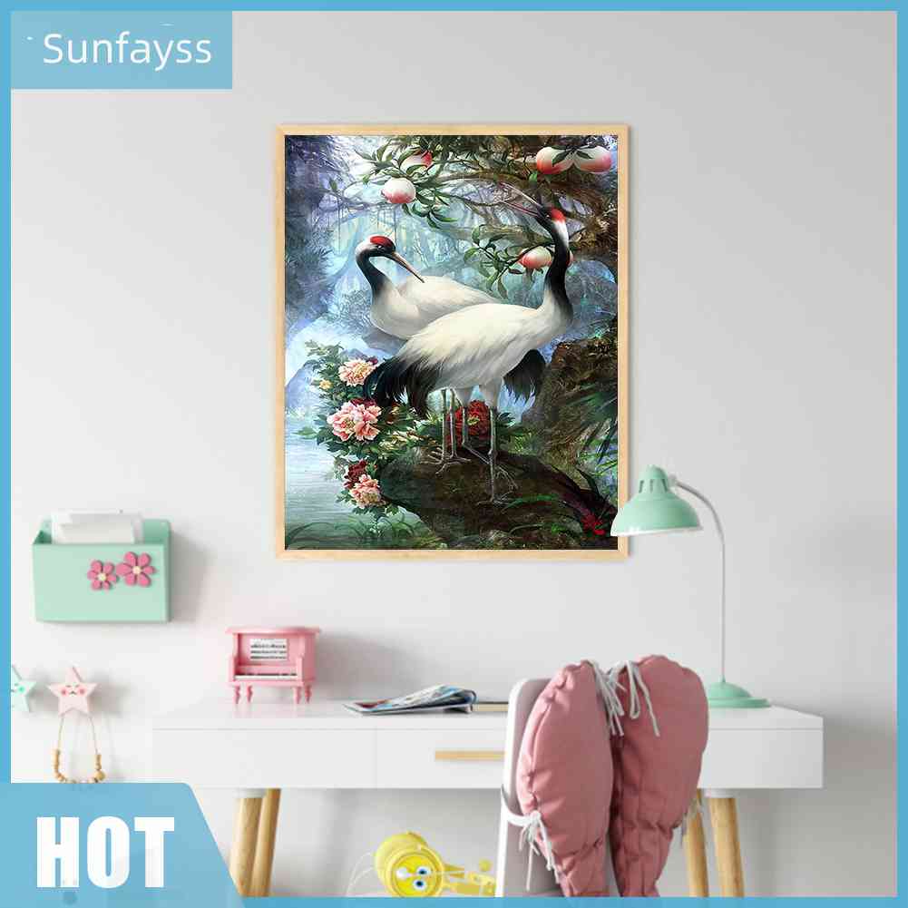 Bộ Tranh Thêu Chữ Thập DIY Hình Chim Hạc 11CT