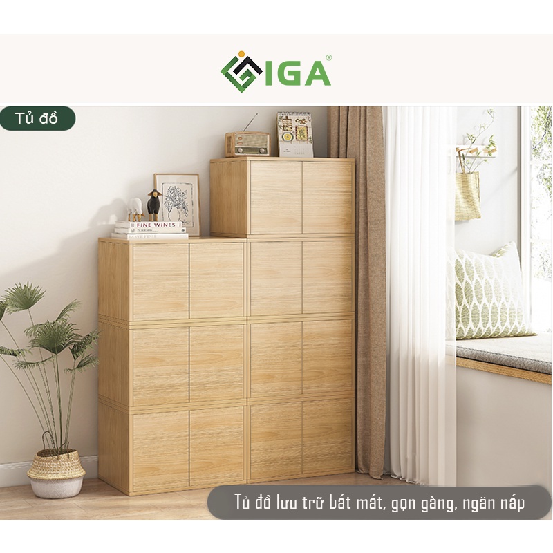 Tủ đồ đa năng, tủ đồ hộp IGA có thể làm giường lưu trữ chăn quần áo đồ dùng tiết kiệm diện tích - GP182/183