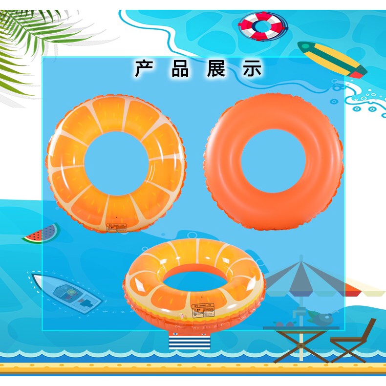 Phao bơi dưa hấu, cam tươi kích thước 90 cm cho mọi người