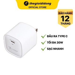 Adapter sạc type c pd gan 30w xmobile mfm30 trắng