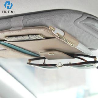 Car Sun Visor Organizer PU Fashion Multifunction PU Leather Storage Bag Pouch Card Sunglasses Clip