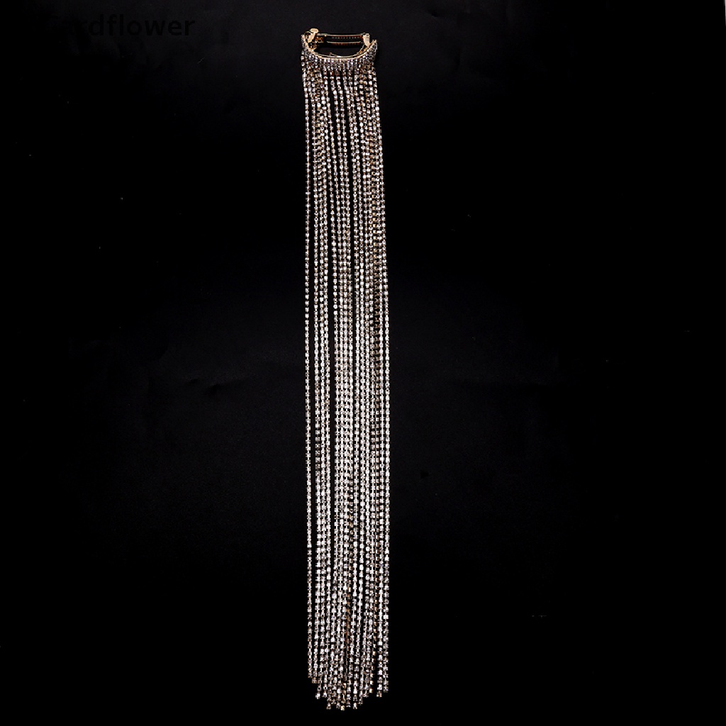 &lt; Cardflower &gt; Kẹp Tóc Chuỗi Dài Đính Đá Lấp Lánh Quà Tặng Trang Sức Cho Nữ