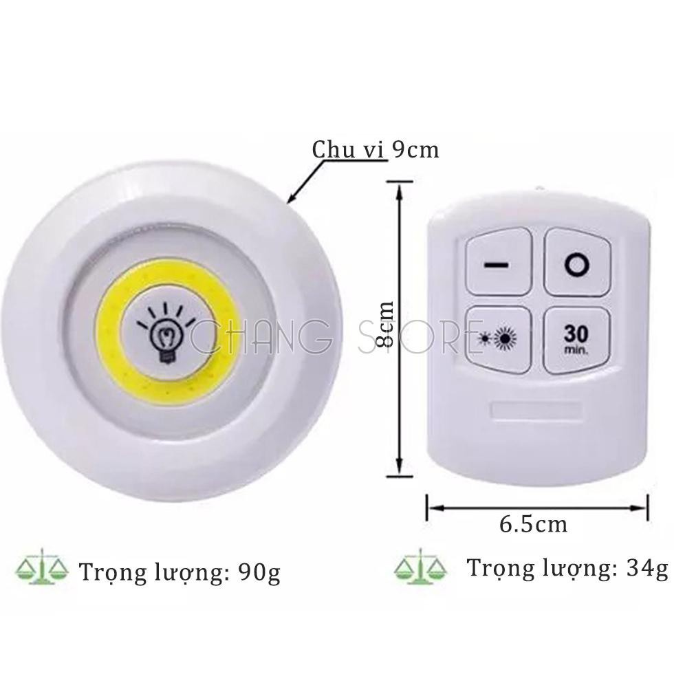 Bộ 3 Đèn LED Mini Gắn Tường Tủ, Có Điều Khiển Từ Xa, Có Chức Năng Hẹn Giờ Tắt