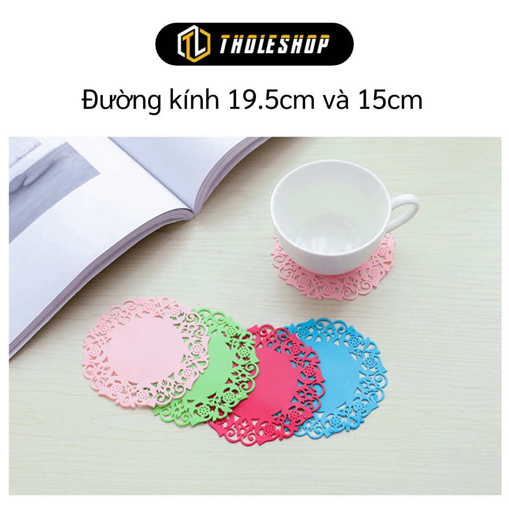 [SGD] Đế Lót Ly - Miếng Lót Nồi, Chén Bát Dĩa Silicone Họa Tiết Hình Hoa Cách Nhiệt  1029