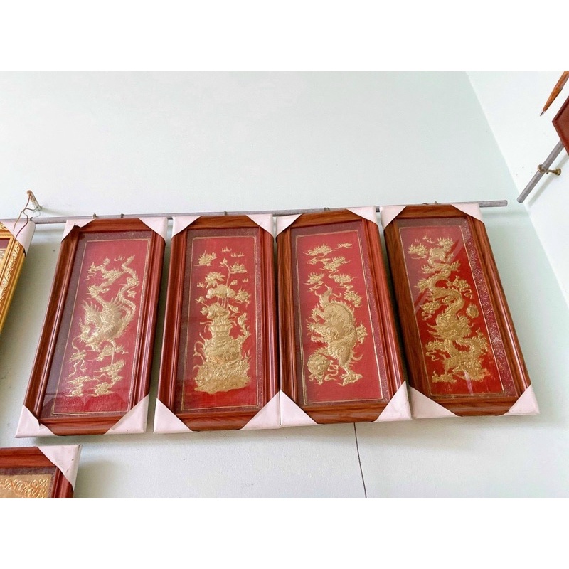 Tranh tứ quý rông hv cao 70 cm ngang 35 cm chất liệu bằng đồng nguyên chất hàng làm thủ công tay bảo hành trọn đời