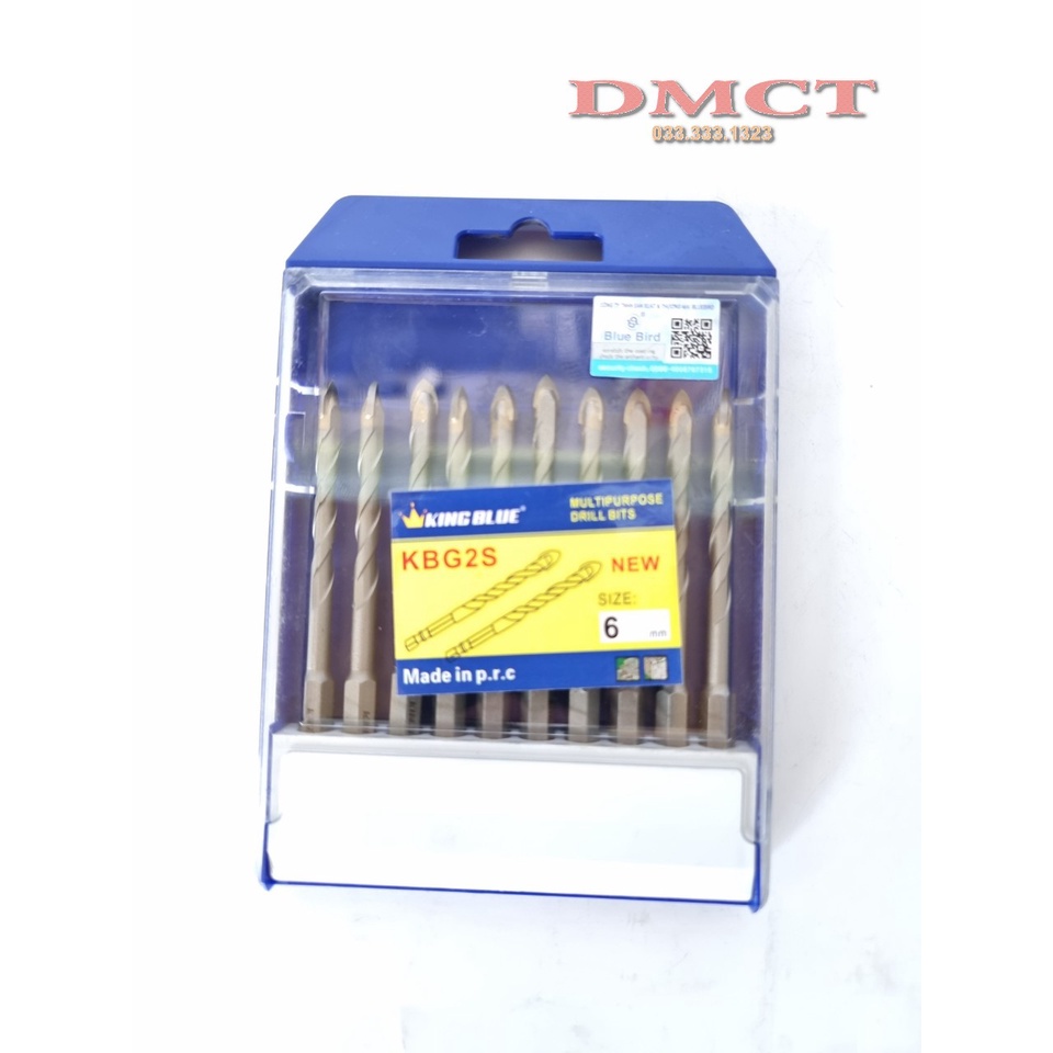 Mũi khoan đa năng chuôi lục giác KingBlue chính hãng phi 6mm-8mm-Mũi khoan bê tông đa năng