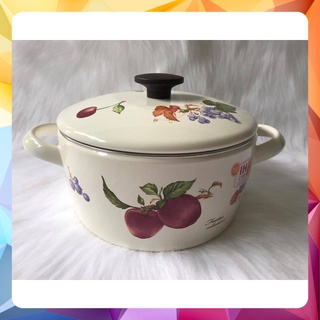 Nồi Thép Tráng Men Nhật FUJIHORO FRV-20w 20cm - 3.0L Frutas Collection II  (  Hoa Văn Trái cây) - Chuyên Xài Bếp Từ